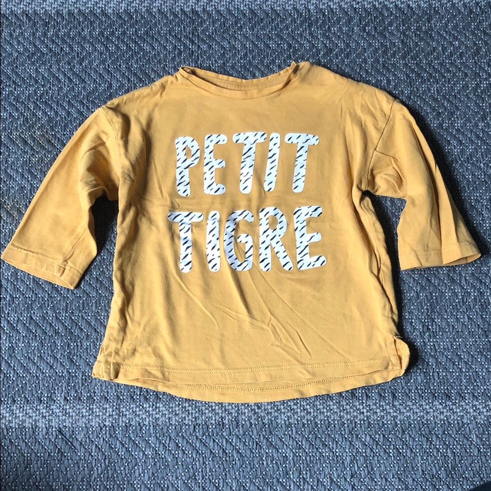H&M Mustard Yellow 'PETIT TIGRE' Cat Tee
